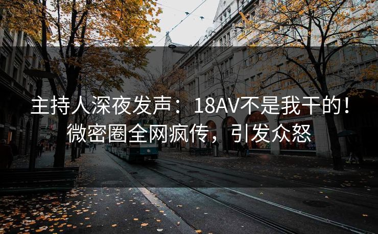 主持人深夜发声：18AV不是我干的！微密圈全网疯传，引发众怒